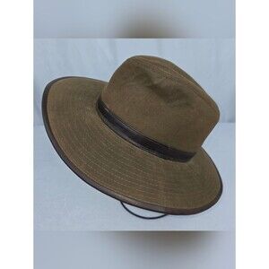 Dorfman Pacific Co. Classic Brown Outdoors Hat with Leather Band Size Large